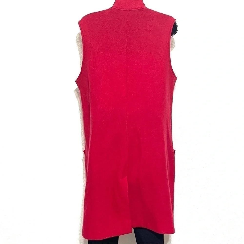 Chico's Woman Red 100% WOOL Cardigan Coat Jacket Size 2 US L/12
